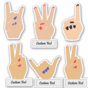 Custom hand, finger sticker