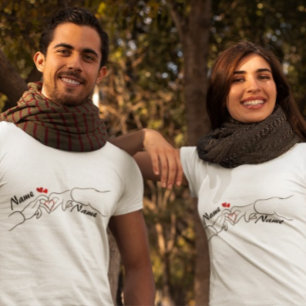 Custom Hand-in-Hand Couple's T-Shirt – Personalise