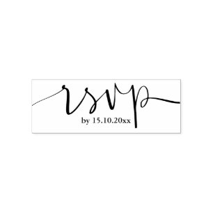 Custom hand lettered self inking RSVP logo stamp
