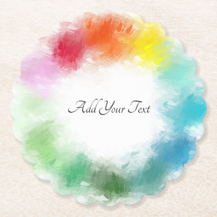 Custom Hand Script Modern Colourful Template Trend Paper Coaster