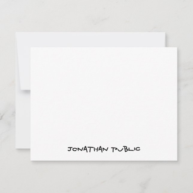 Custom Hand Script Text Simple Personalised Flat Card (Front)