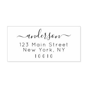 Custom Hand-written Family Name Return Address Rubber Stamp
