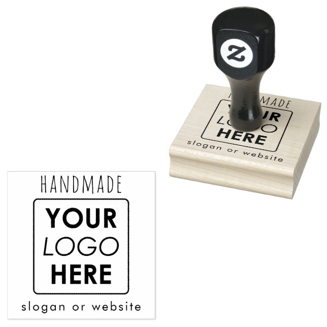 Custom Handmade Business Logo & Text Professional Rubber Stamp (Stamped)