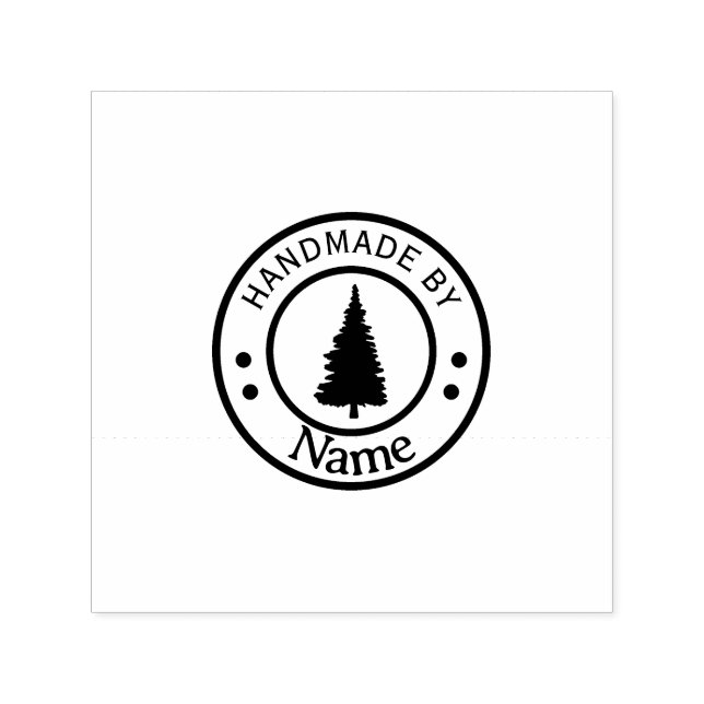 Custom Handmade by Nature Pine Tree Rubber Stamp (Design)