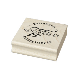 Custom "Handmade By" with Monogram Rubber Stamp