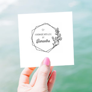 Custom Handmade with love Rubber Stamp