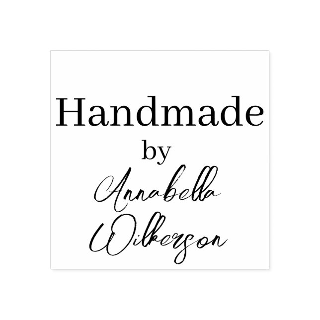 Custom Handmade with Personalised Name Rubber Stamp (Imprint)