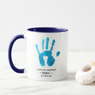 Custom Handprint I love you Grandma Personalised Mug