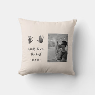 Custom Handprints Best Dad Photo Cushion