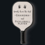 Custom Handprints Best Grandma Pickleball Paddle<br><div class="desc">A sweet gift for the best grandma. To add handprints, take a photo of your child’s handprints and upload the photo to your computer. Use a background remover such as the website remove.bg or canva to remove the background. Upload your photo to Zazzle. Please message me if you have questions...</div>