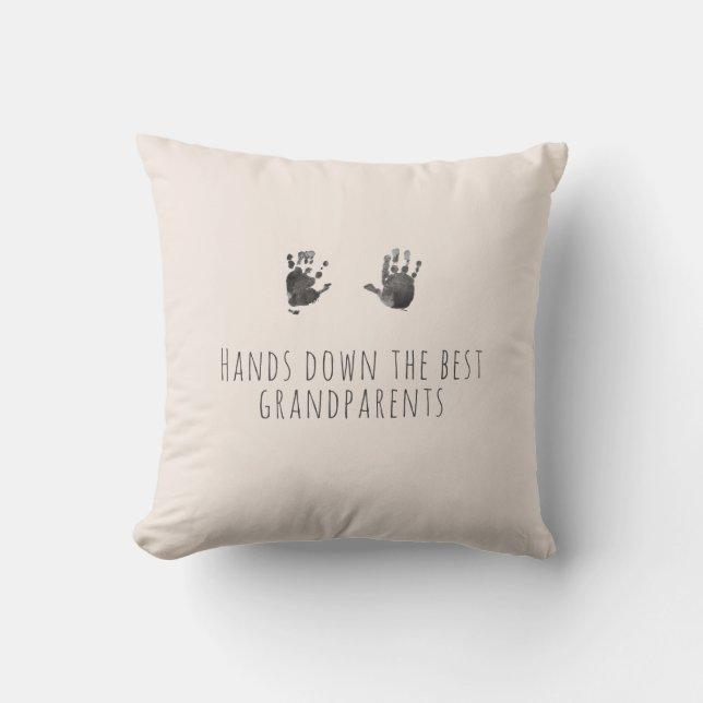 Custom Handprints Best Grandparents Gift Cushion (Front)