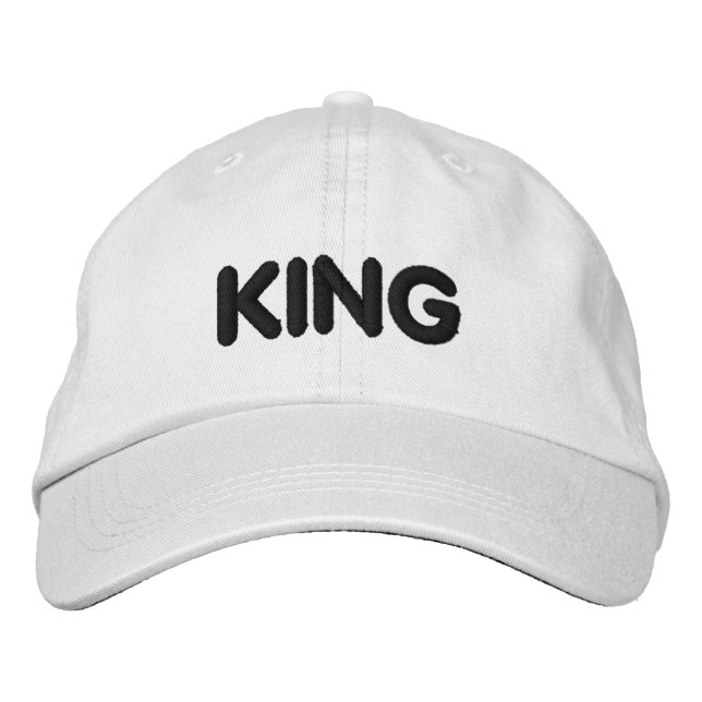 Custom Handsome Men's King Text Sports Embroidered Hat (Front)