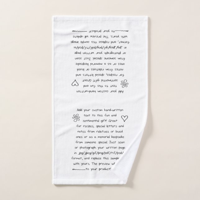 Custom Handwriting Hand Towel (Hand Towel)