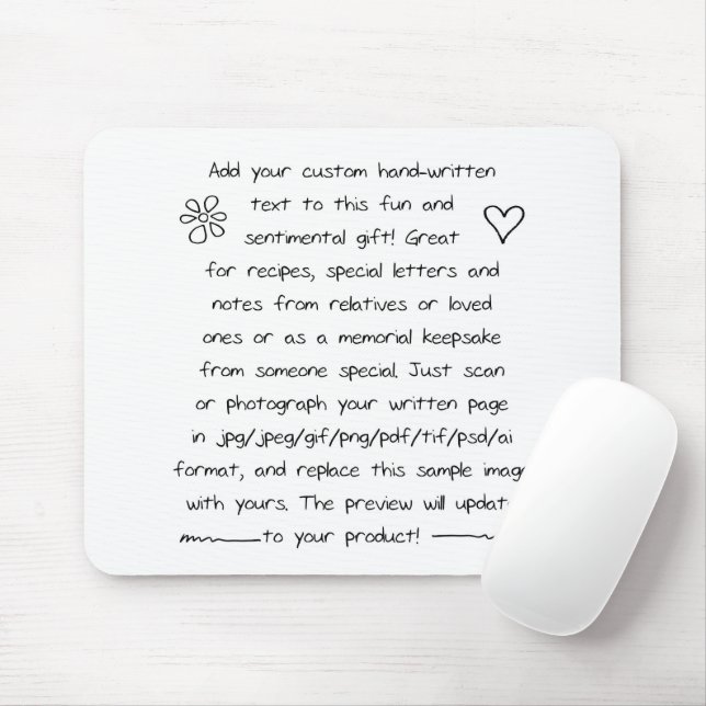 Custom Handwriting Mouse Pad (With Mouse)