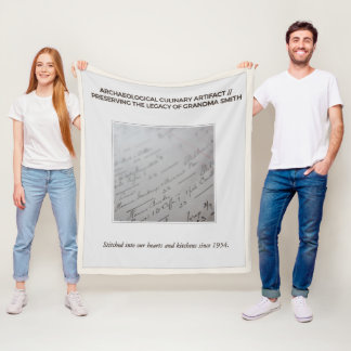 Custom Handwritten Family Recipe Heirloom Fleece Blanket