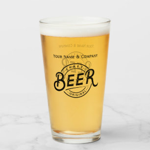 Custom Handwritten Logo Beer Glass