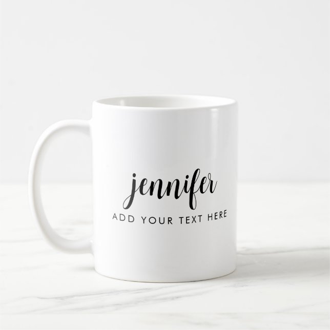 Custom Handwritten Name Add Your Text Template Coffee Mug (Left)