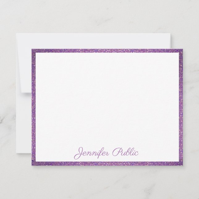 Custom Handwritten Template Script Purple Glitter (Front)