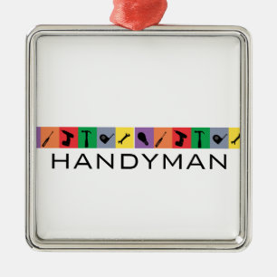 Custom Handyman Coloured Tools Metal Tree Decoration