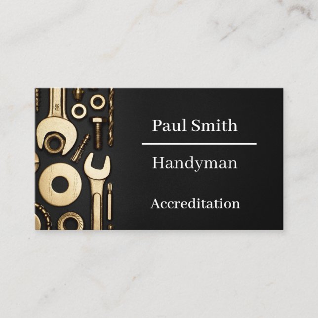 Custom. Handyman/Mechanic. Business Card (Front)