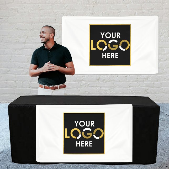 Custom Hanging Banner Sign Business Logo White (Custom Hanging Banner Sign Business Logo White)