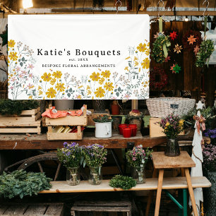 Custom Hanging Booth Sign Flower Market Tent