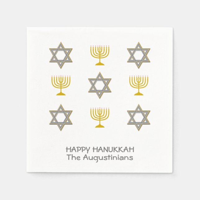 Custom Hanukkah Paper Napkin (Front)