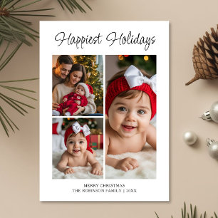 Custom Happiest Holidays Family Photo Greeting Holiday Card