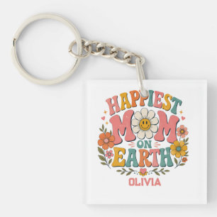 custom happiest mum on earth mother day gift retro key ring
