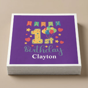 Custom Happy 1st Birthday Party Napkin