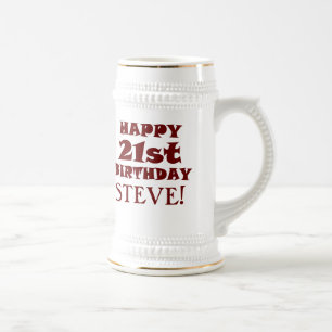 Custom Happy 21st Birthday Beer Stein