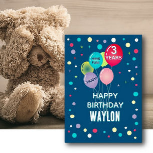 Custom Happy 3rd Birthday any child card