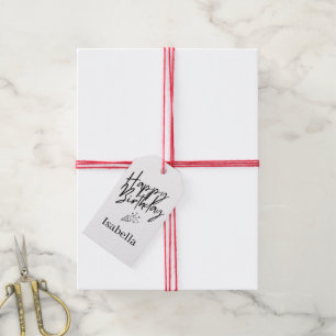 Custom Happy Birthday Gift Minimal personalised Tags