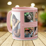 Custom Happy Birthday Grandma 6 Photo Collage Pink Mug<br><div class="desc">Unique photo collage mug  in pink personalised with 6 grandchildren pictures for grandma's birthday. Makes a special keepsake mug for grandmother.</div>
