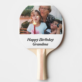 Custom Happy Birthday Grandma Photo Ping Pong Paddle