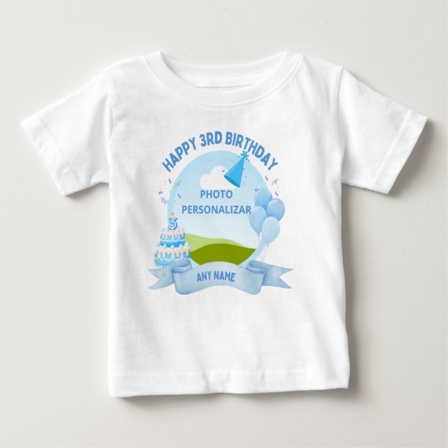 "Custom Happy Birthday Kids T-Shirt – Personalized (Front)