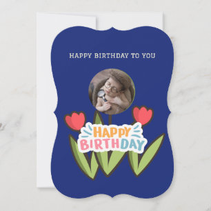 custom happy birthday modern flowers