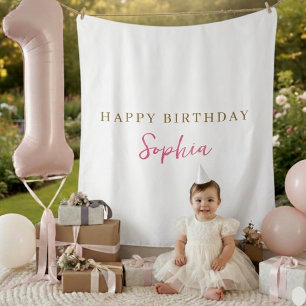 Custom Happy Birthday Name Backdrop Decoration Tapestry