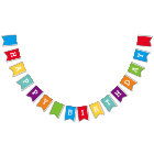 Custom Happy Birthday Party Bunting Banner Flags