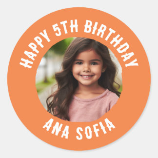 Custom Happy Birthday Personalised Name Any Age Classic Round Sticker
