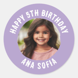 Custom Happy Birthday Personalized Name Any Age Classic Round Sticker