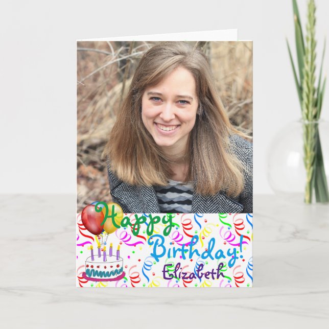 Custom Happy Birthday Photo Card (Front)