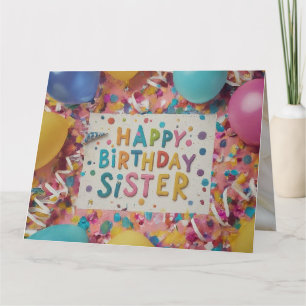 Custom Happy Birthday Sister Greeting Card