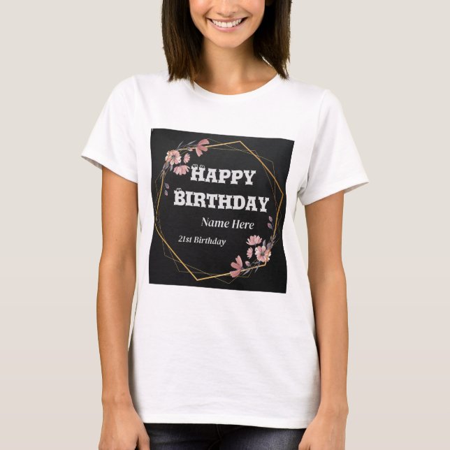 Custom Happy Birthday Text Image wishes Women's T-Shirt (Front)