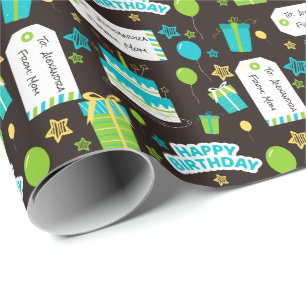 Custom Happy Birthday  Wrapping Paper