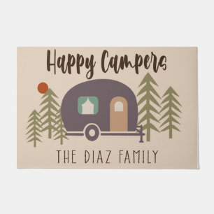 Custom Happy Camper doormat, Camping Lovers Doormat