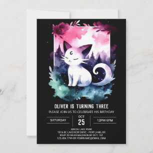 Custom Happy Cat Birthday Invitation