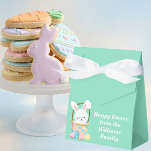 Custom Happy Easter Bunny Pastel Green Party Favour Box