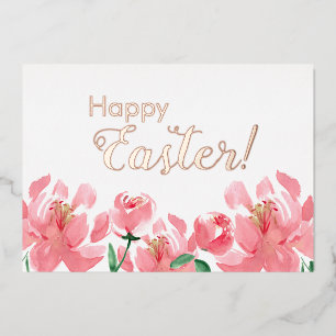 Custom Happy Easter Floral Peonies rose Gold 