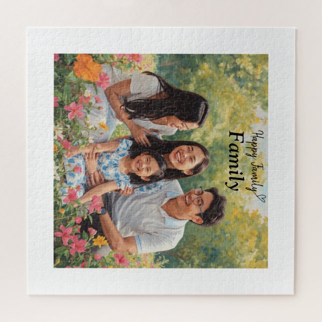 Custom Happy Family  Jigsaw Puzzle (Horizontal)